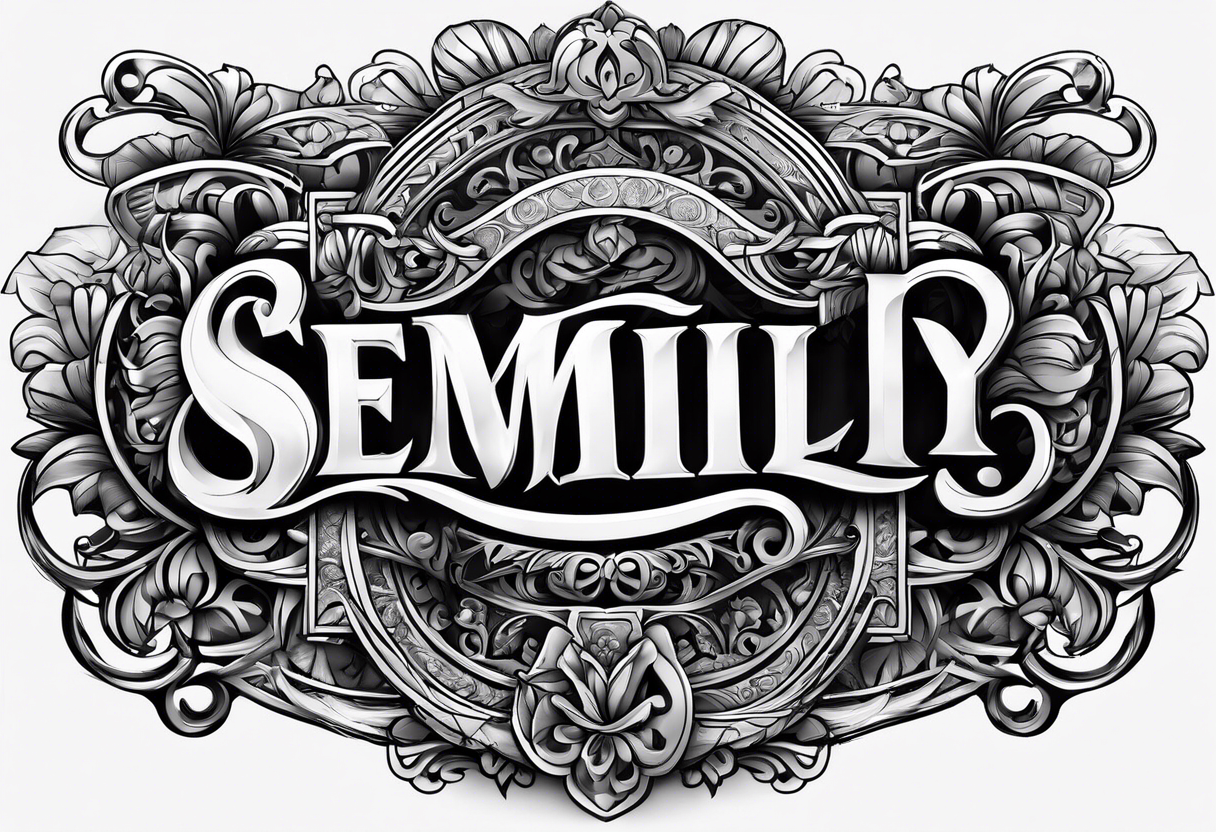 the name semilly in PNG with fancy letters tattoo idea