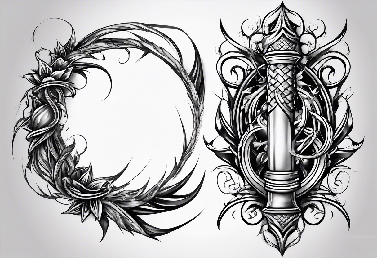 thorn whip that goes up my leg tattoo idea