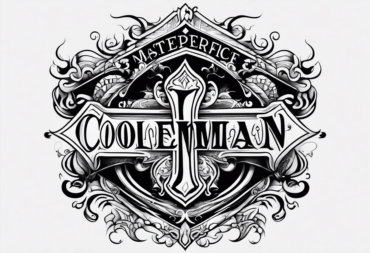 the word coleman in old english font tattoo idea