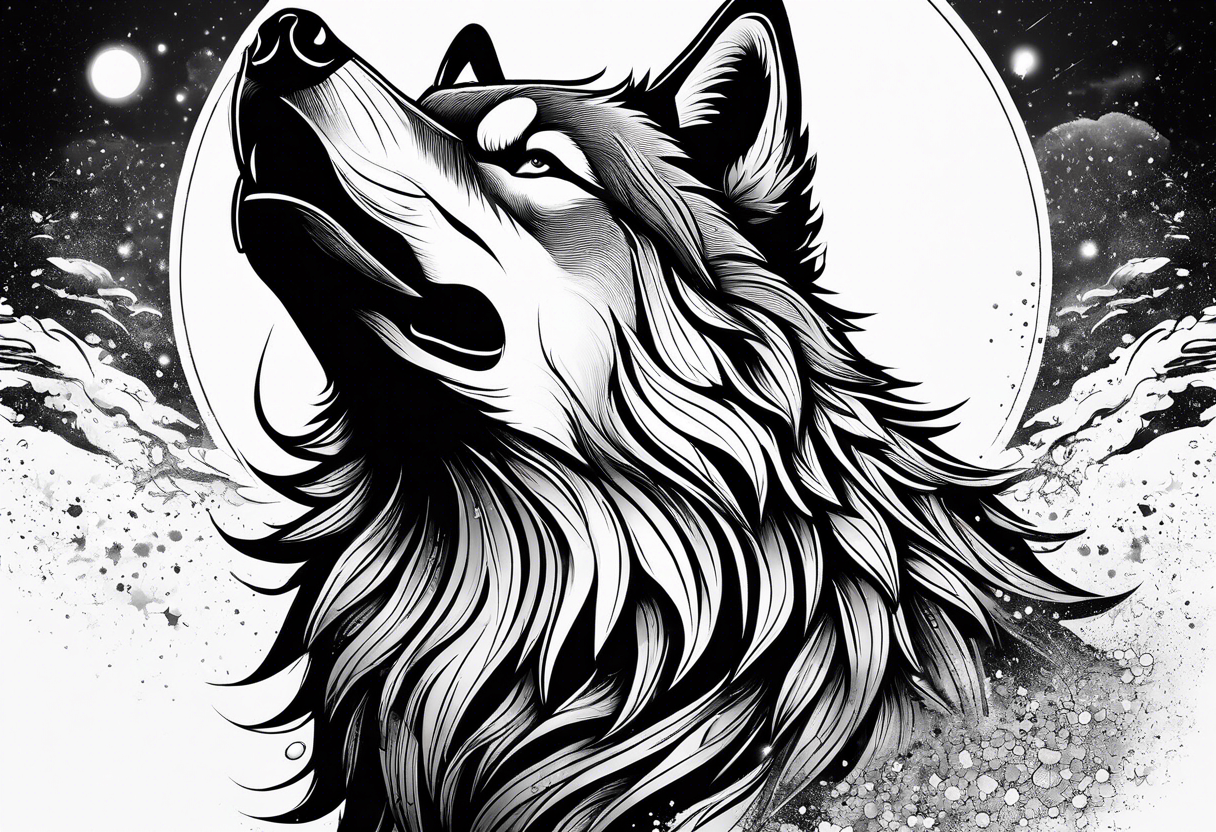 howling wolf tattoo idea