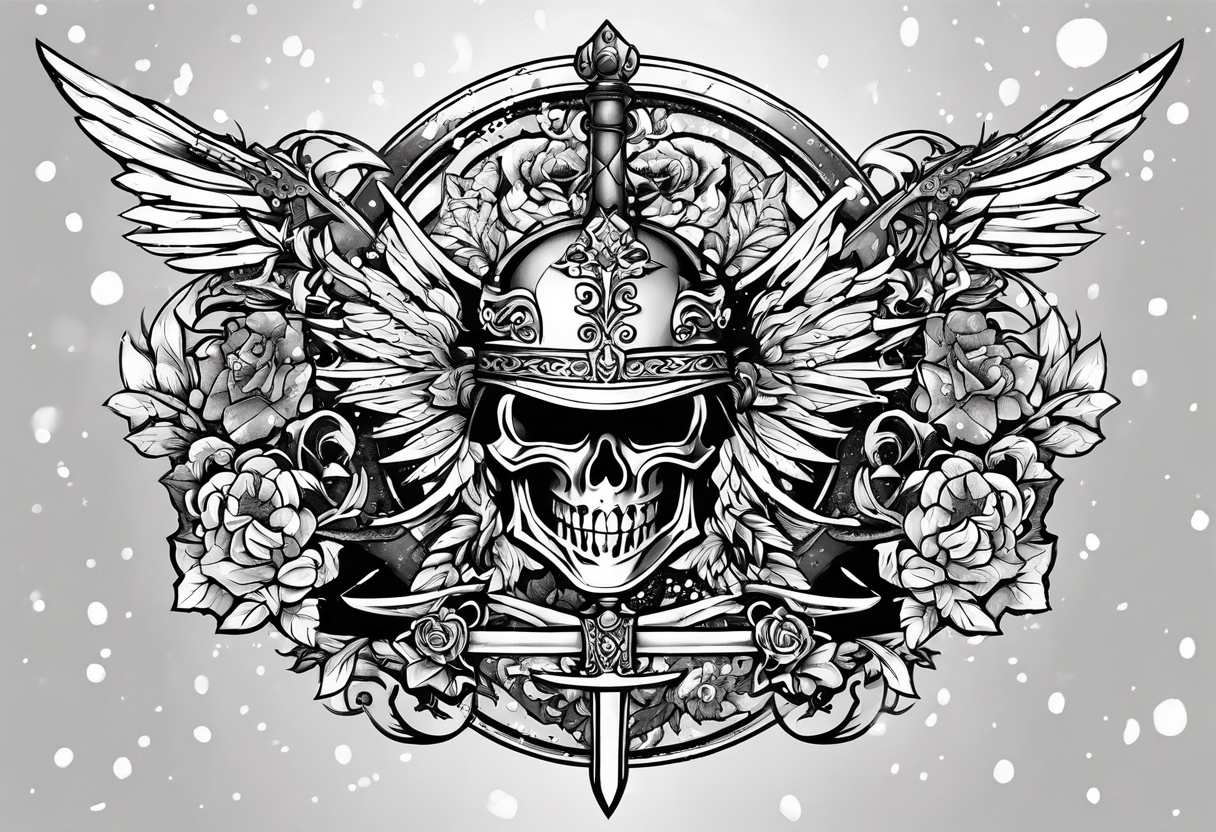 snow falling on swords tattoo idea