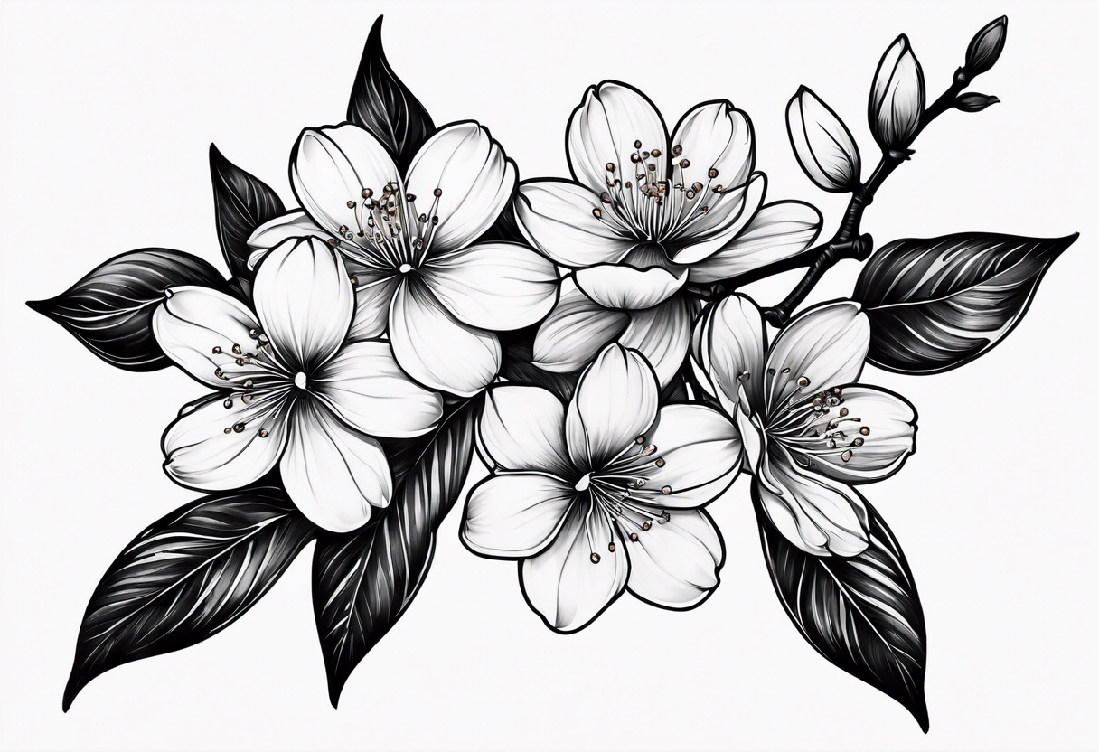 Cherry blossom leaf tattoo idea