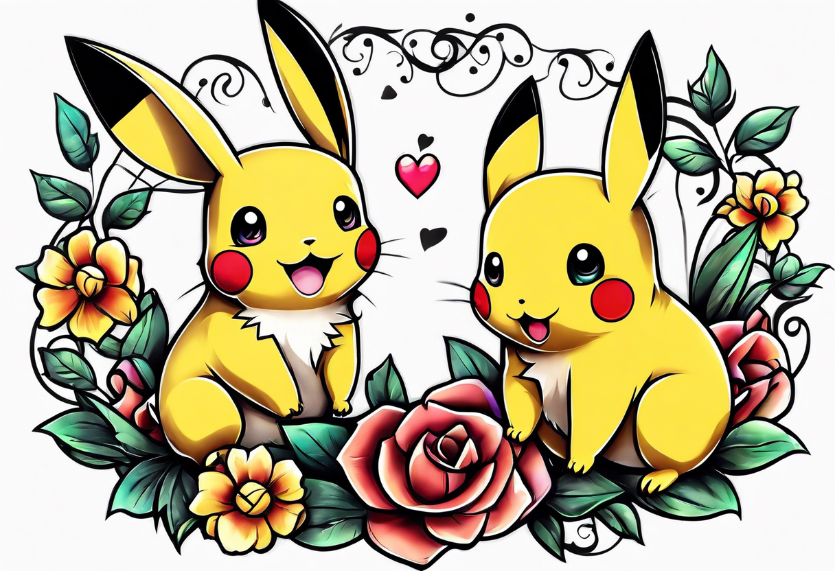 Musical pickachu tattoo idea