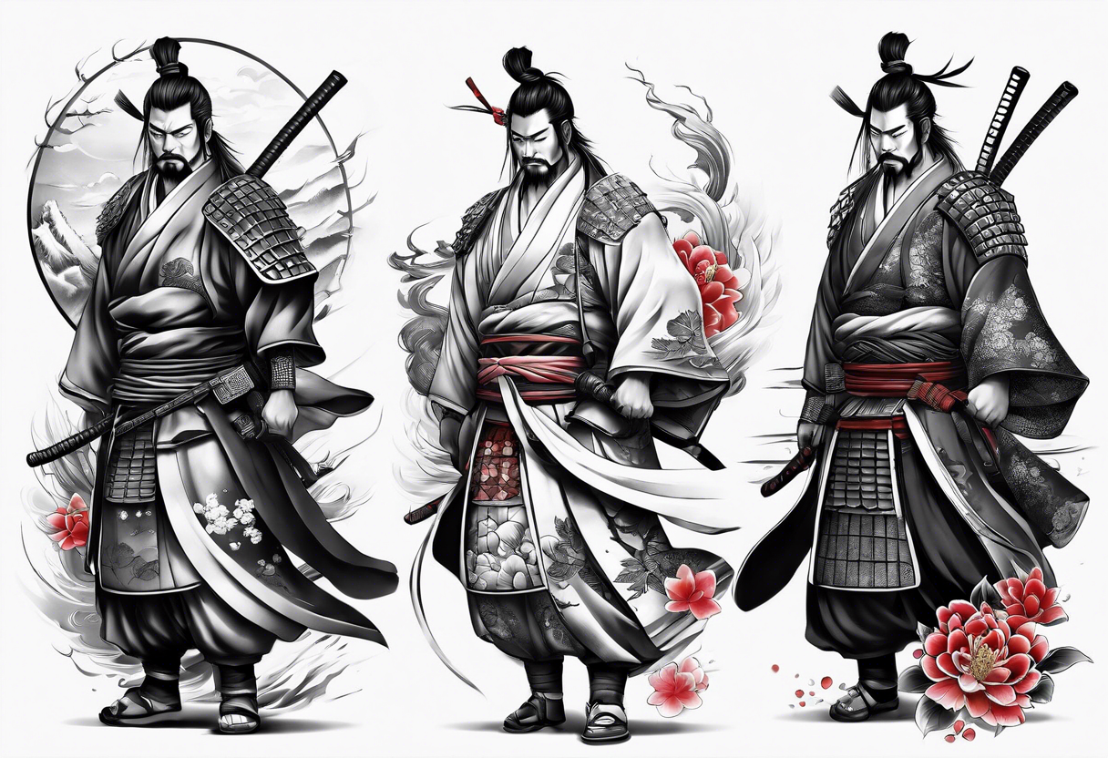 Japanese samurai sleeve tattoo idea