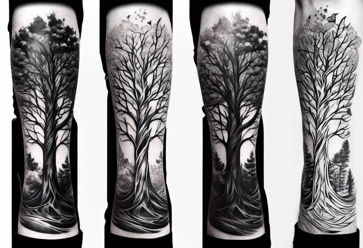 metal tree, forearm tattoo tattoo idea