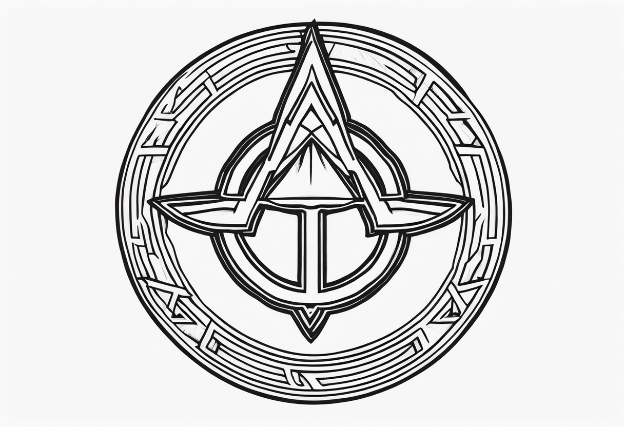 Ancient spartan in a trinity symbol tattoo idea