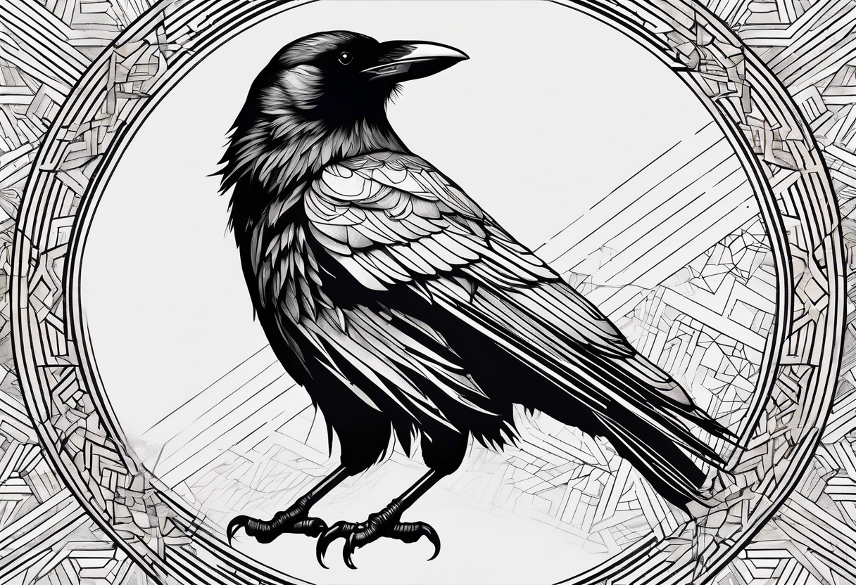 The Black Silhouette Of A Crow Raven Rook Magpie Tattoo Stock Illustration  - Download Image Now - iStock