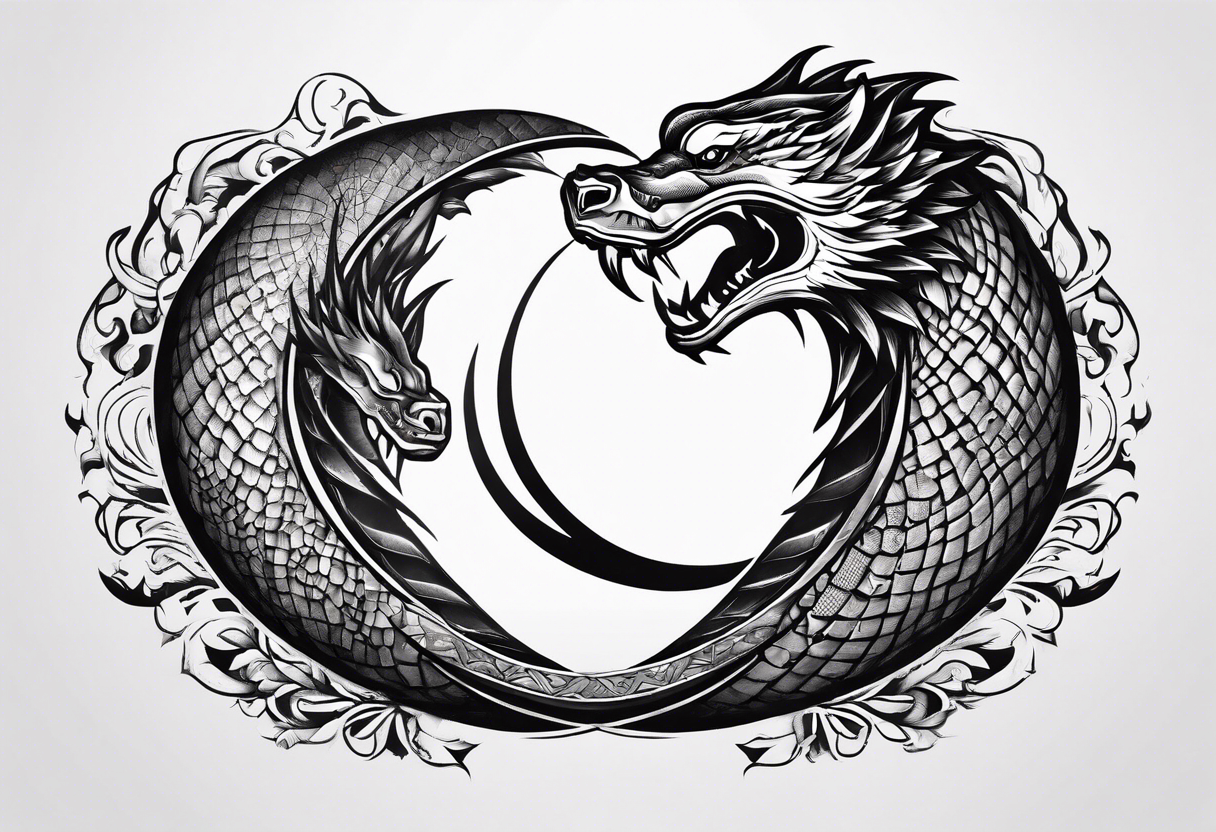 ouroboros cut in half tattoo idea