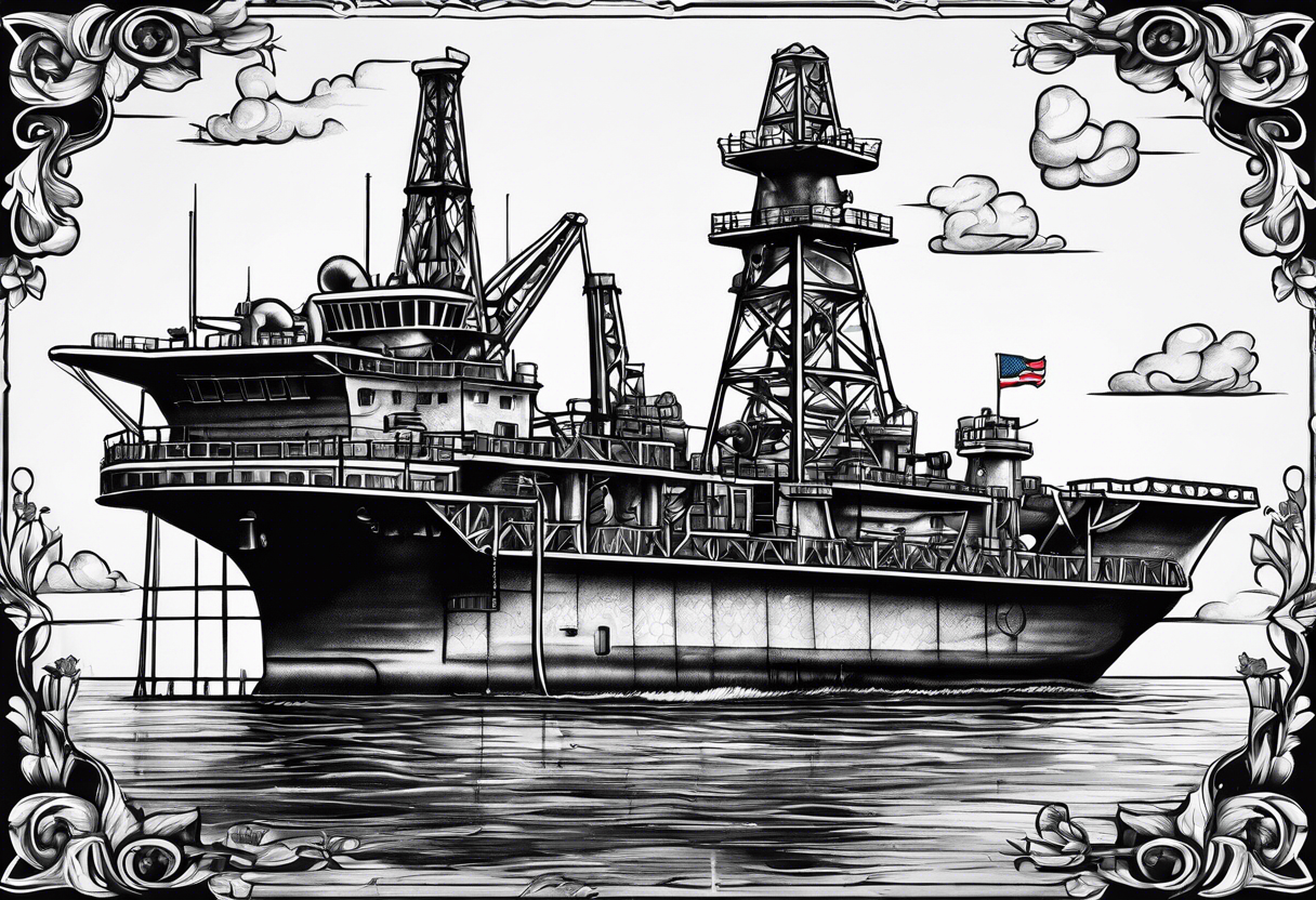 Texas, oil rig,  clover tattoo idea