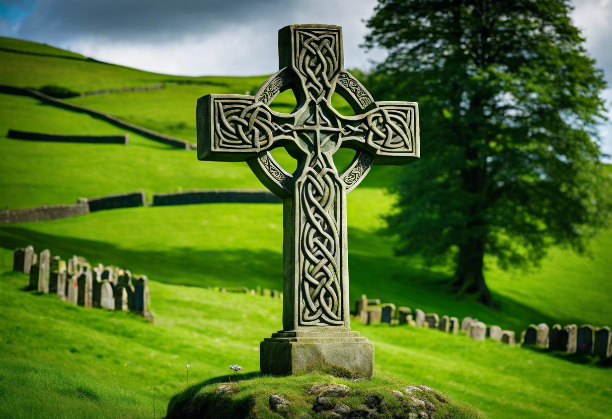 Intricate stone cross tattoo on Craiyon