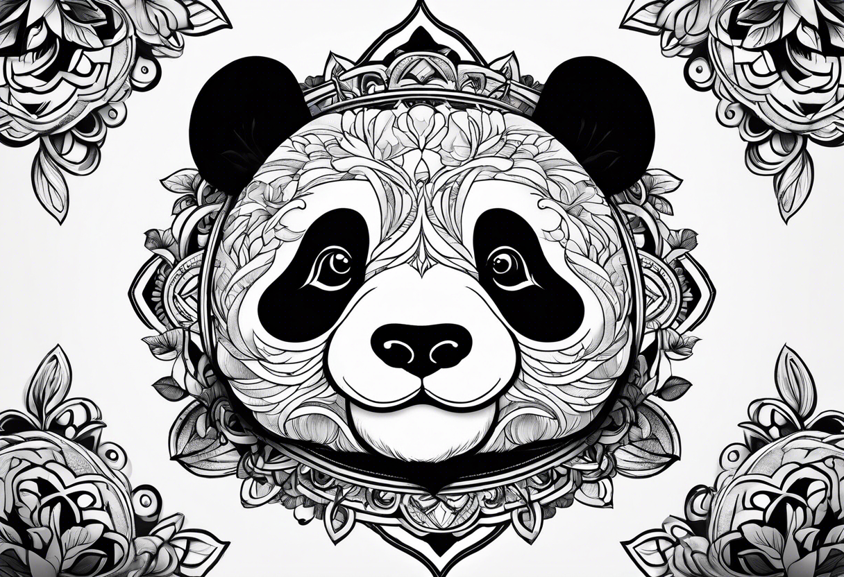 a fat cute panda tattoo idea