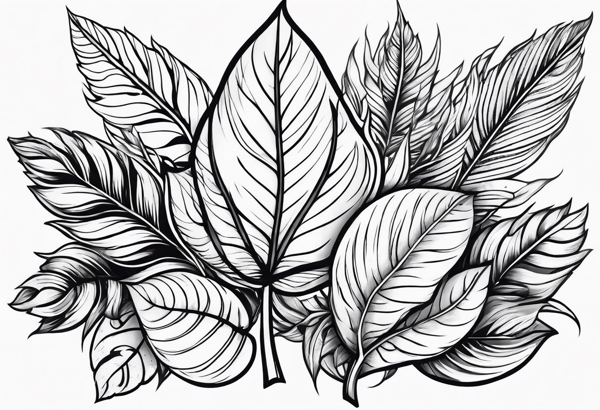Leafs for hands tattoo idea