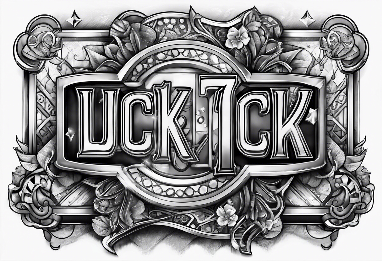 luck number 7 poker machine tattoo idea