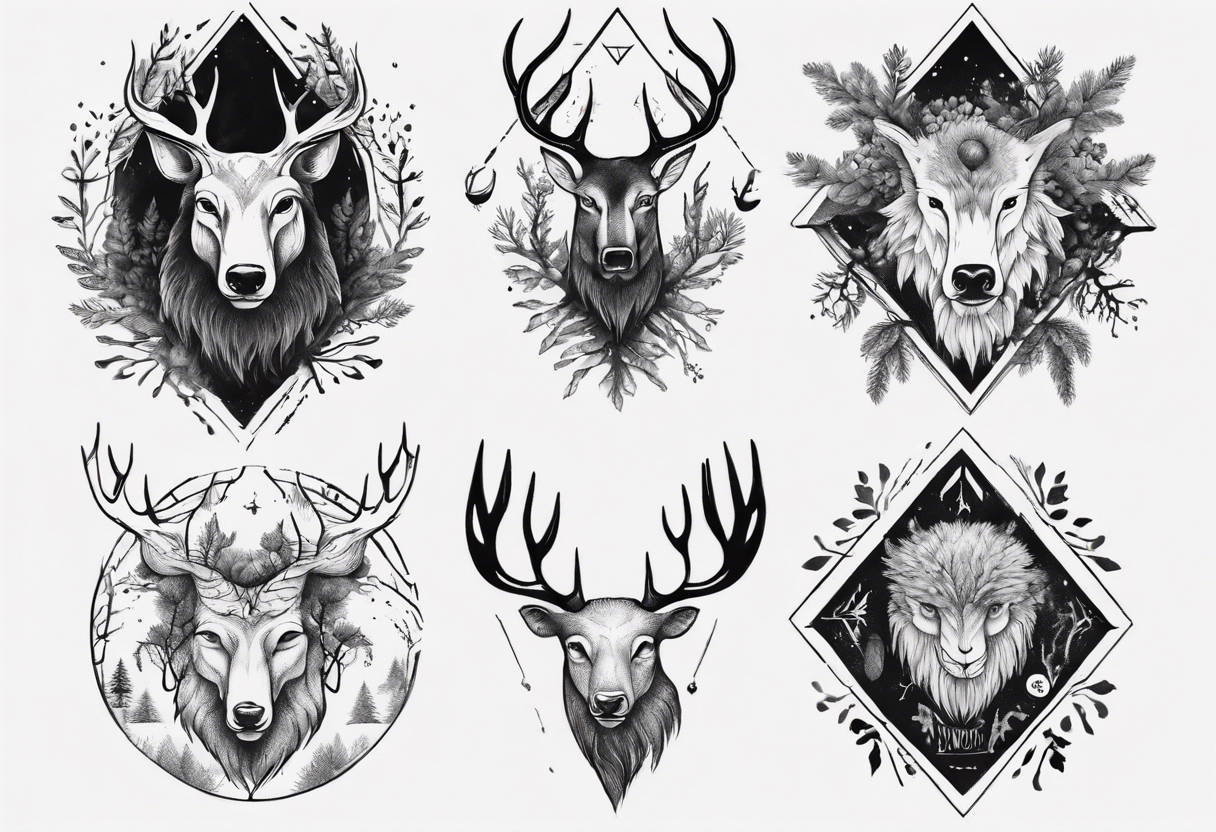 Nordic, with time, living in present, forest, muscular tattoo idea