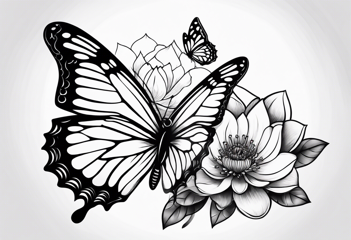 Butterfly lotus tattoo idea