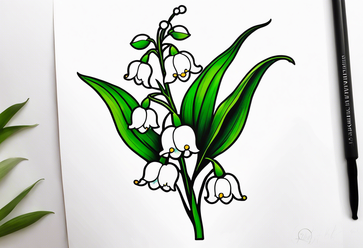 Neo traditional lily of the valley tattoo idea