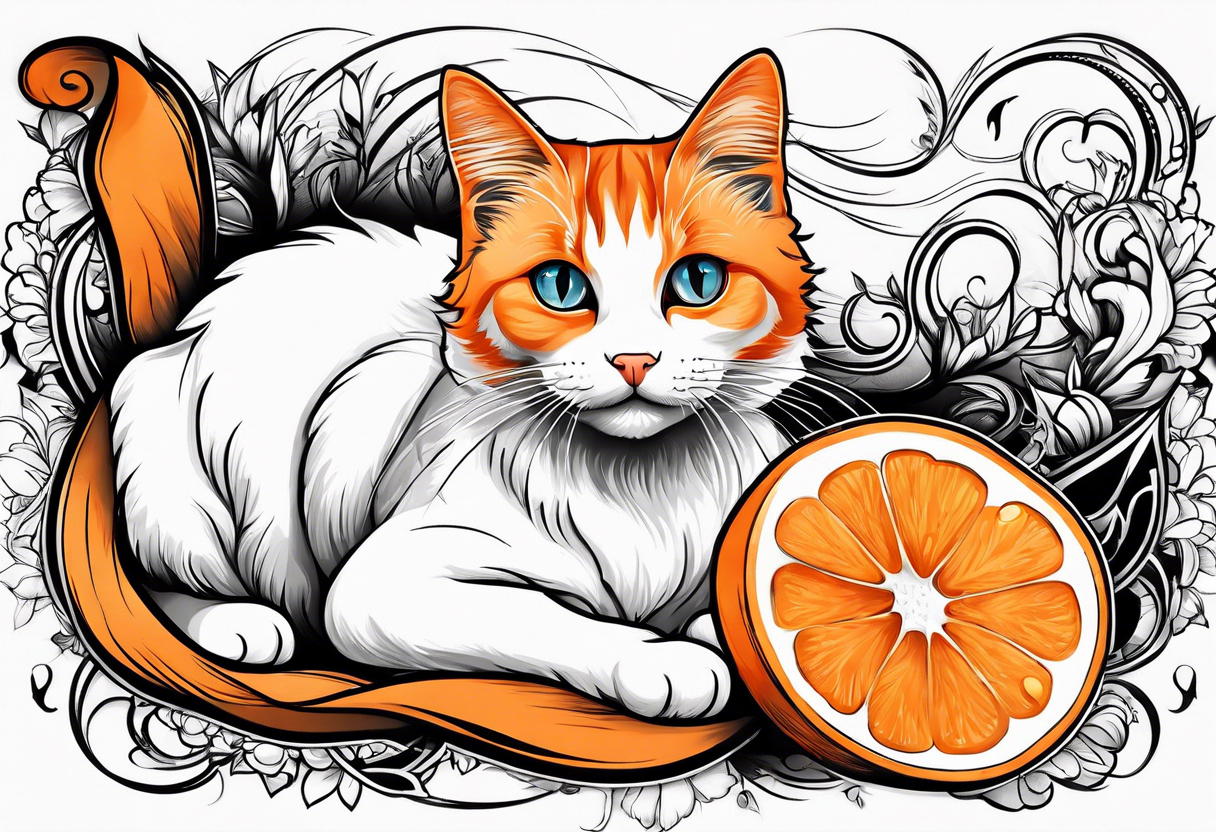 À small orange and white cat tattoo idea