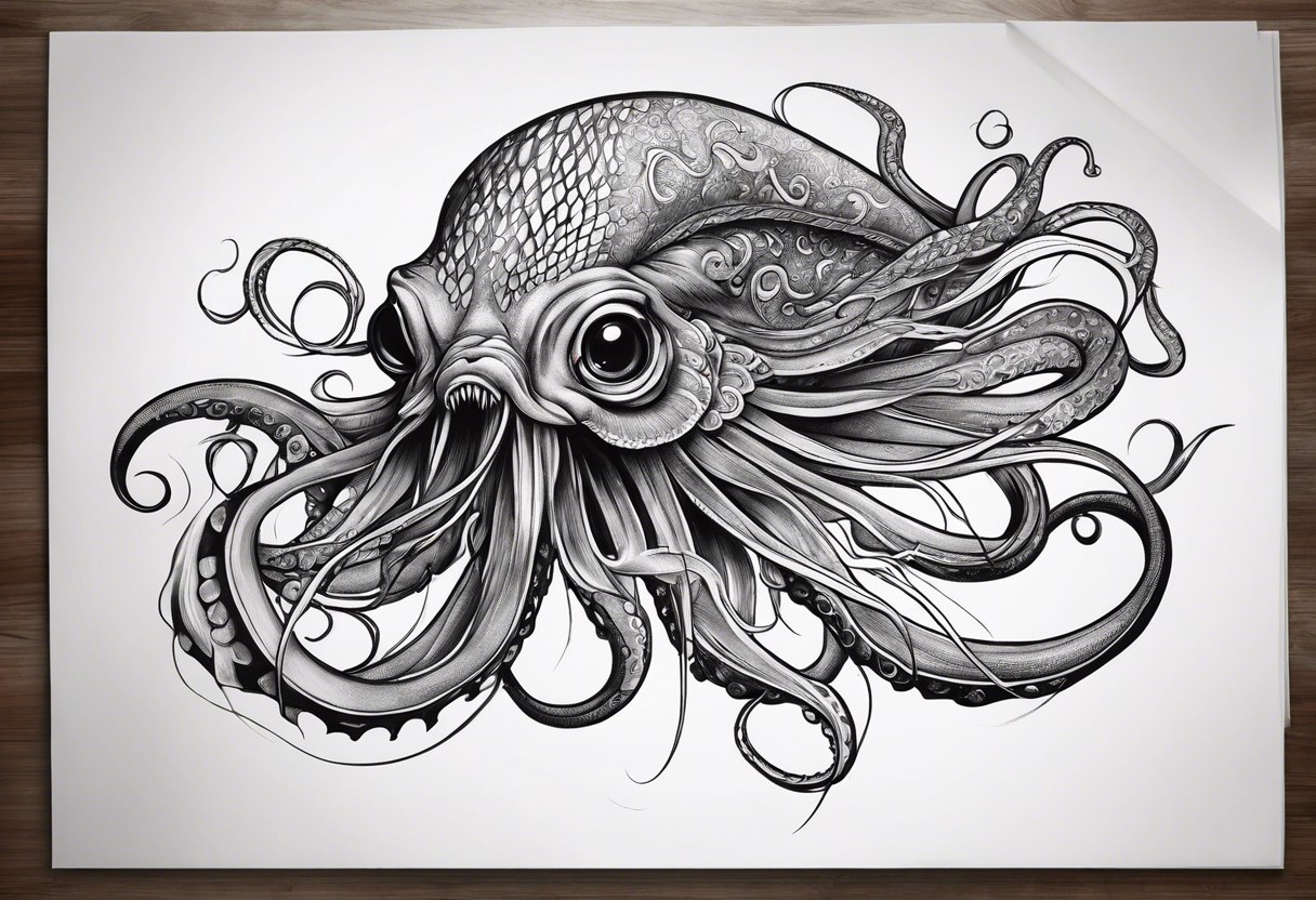 Giant squid tattoo idea