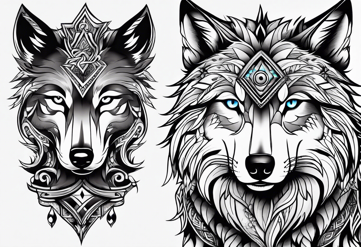 Wolf Tattoo Vector Art, Icons, and Graphics for Free Download