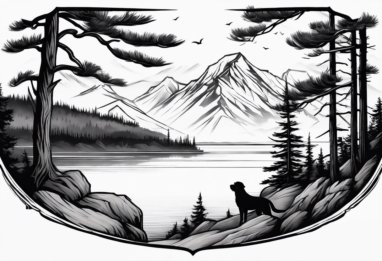 Tattoo uploaded by Tattoodo • Minimal landscape tattoo by Lindsay April  #LindsayApril #lindsayapriltattoo #landscapetattoo #fineline #minimal  #blackandgrey #small #landscape #reflection #trees #forest #sea #lake  #nature • Tattoodo