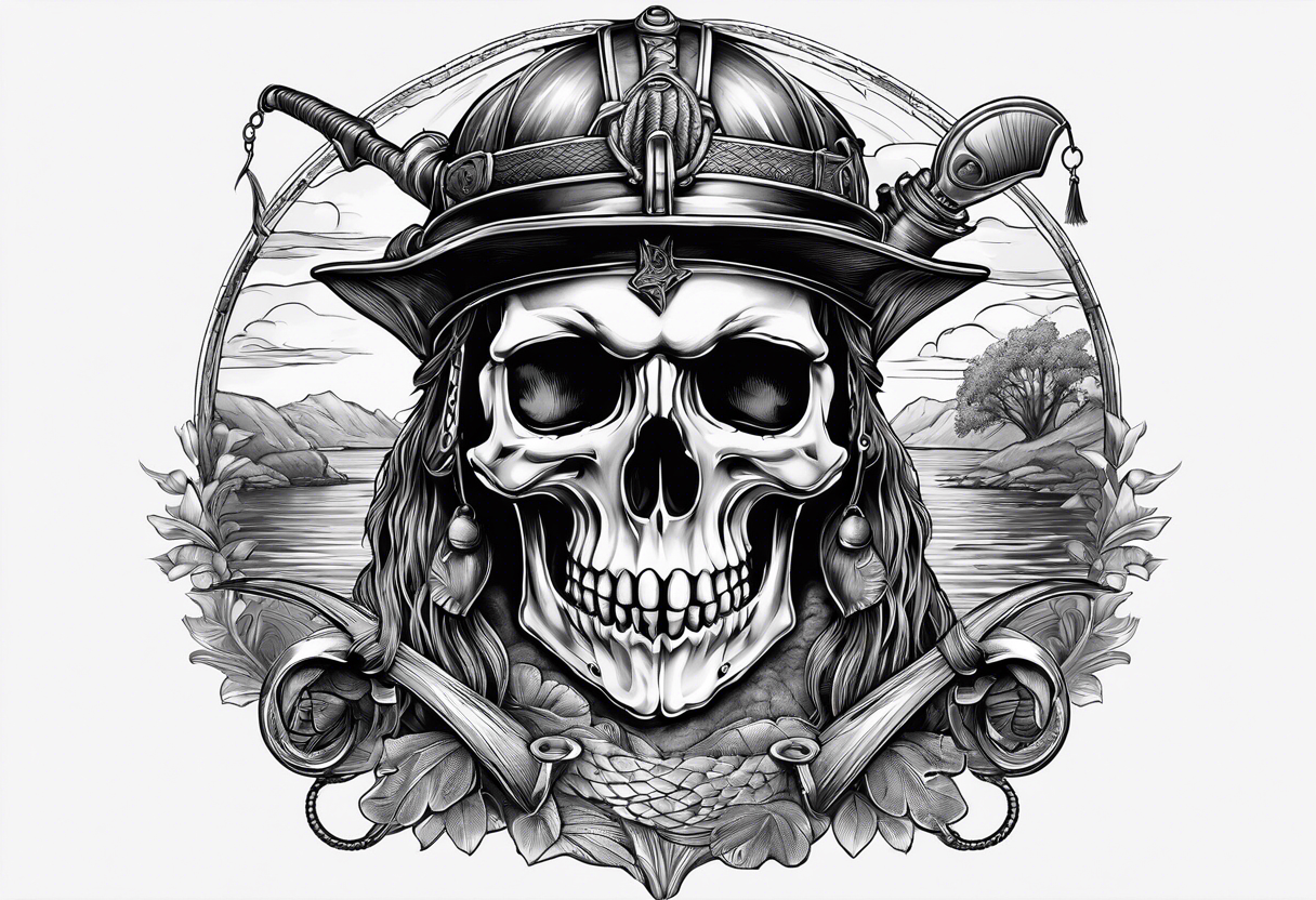 fisherman by the pond, Angel, rams skull, gladiators helmet tattoo idea