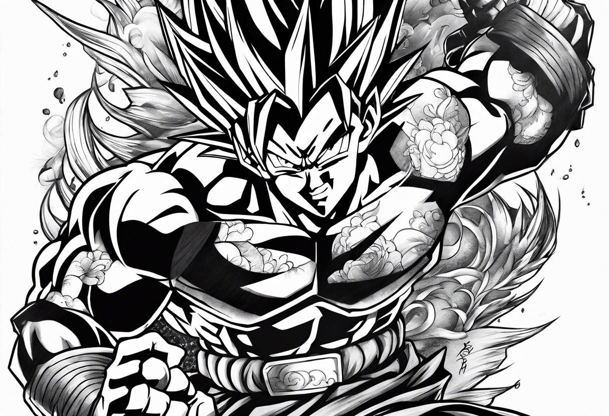 sangoku with vegeta fight tattoo idea