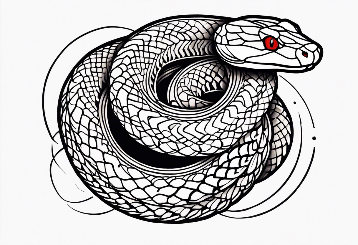 snake fast slithering from above simple tattoo idea