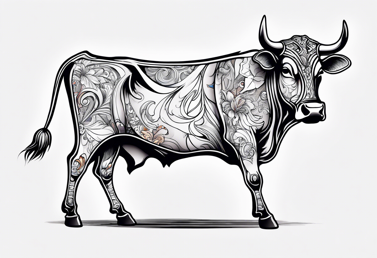 50 Great Cow Tattoo Designs for Men [2024 Inspiration Guide] | Cow tattoo,  Tattoo designs men, Bull tattoos