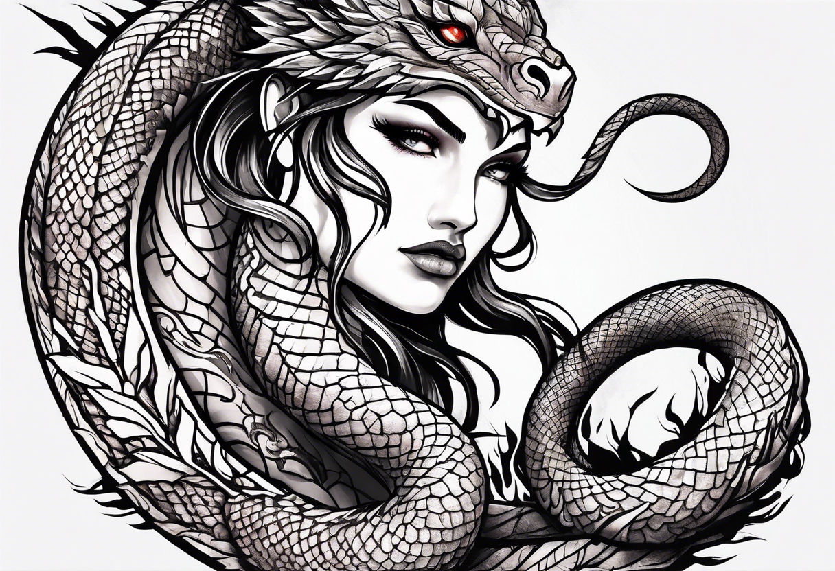 a Sleeve tattoo the World Serpent, as depicted in God of War. on the arm tattoo idea