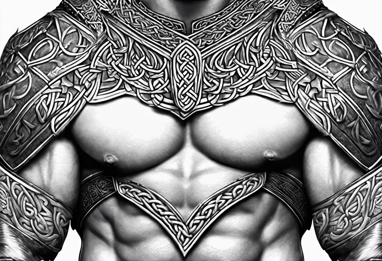 full torso celtic armor viking tattoo idea