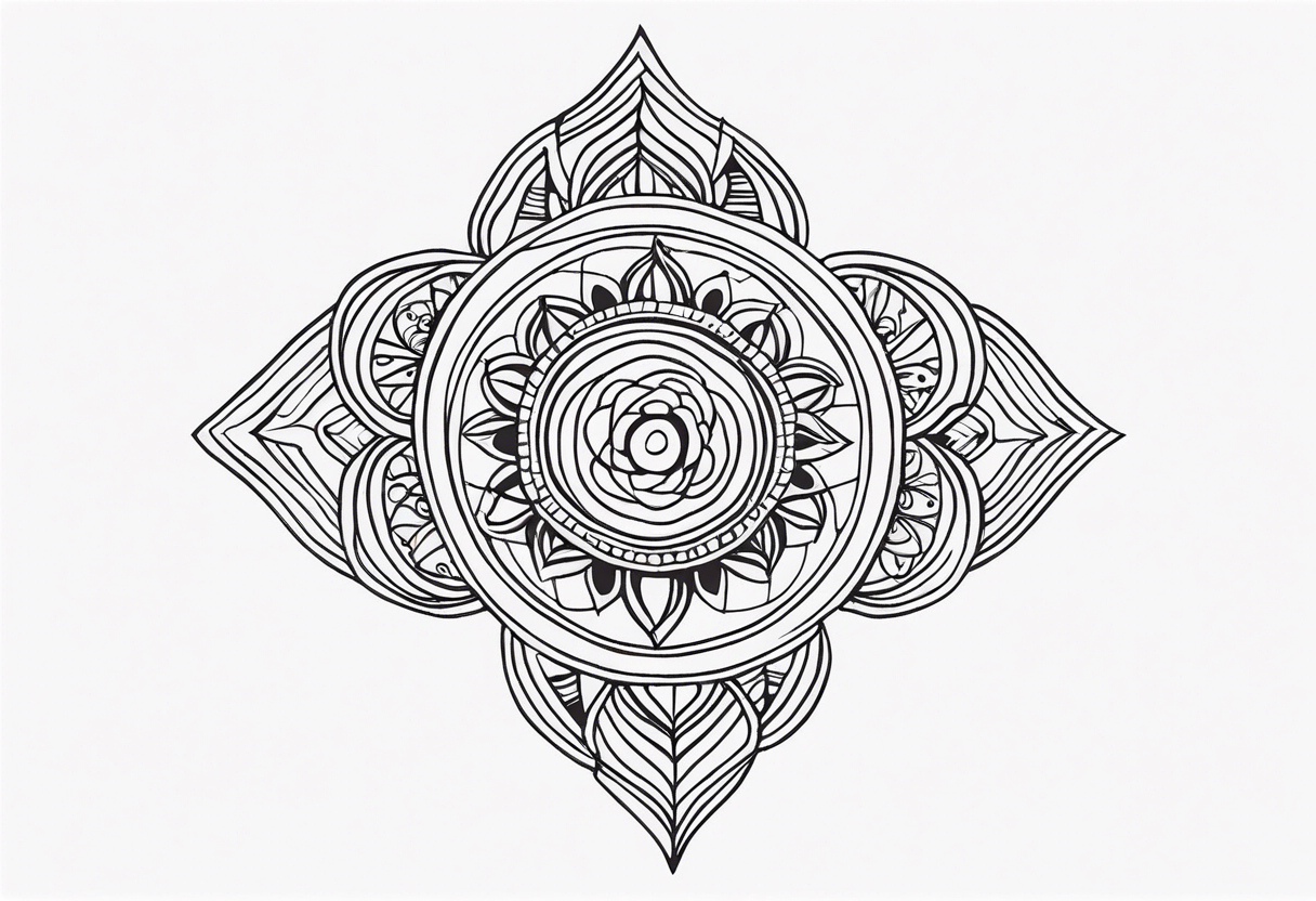 small minimalistic no border ethnic spiritual tattoo idea