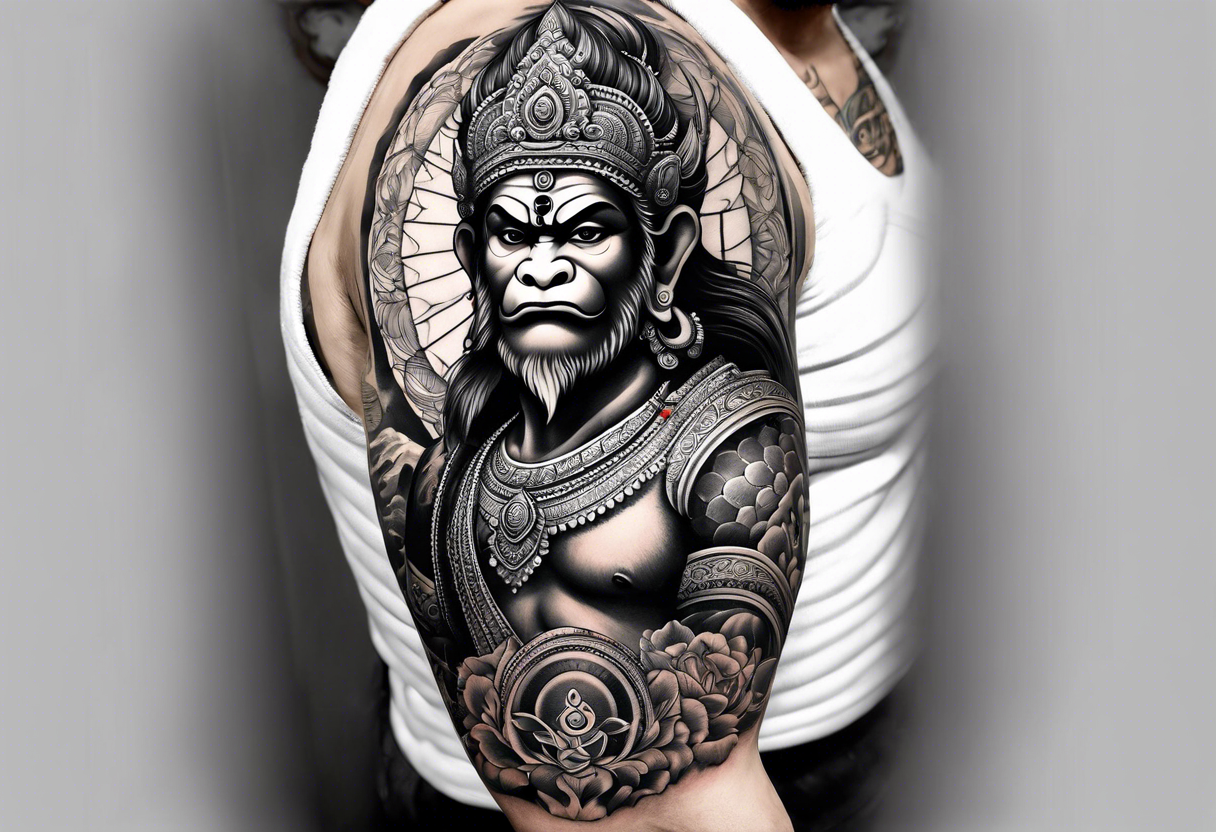 Half sleeve, hanuman tattoo idea