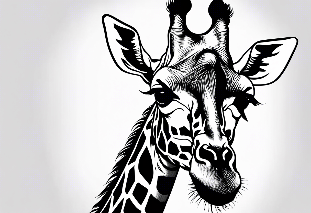 giraffe smoking a cigarette tattoo idea