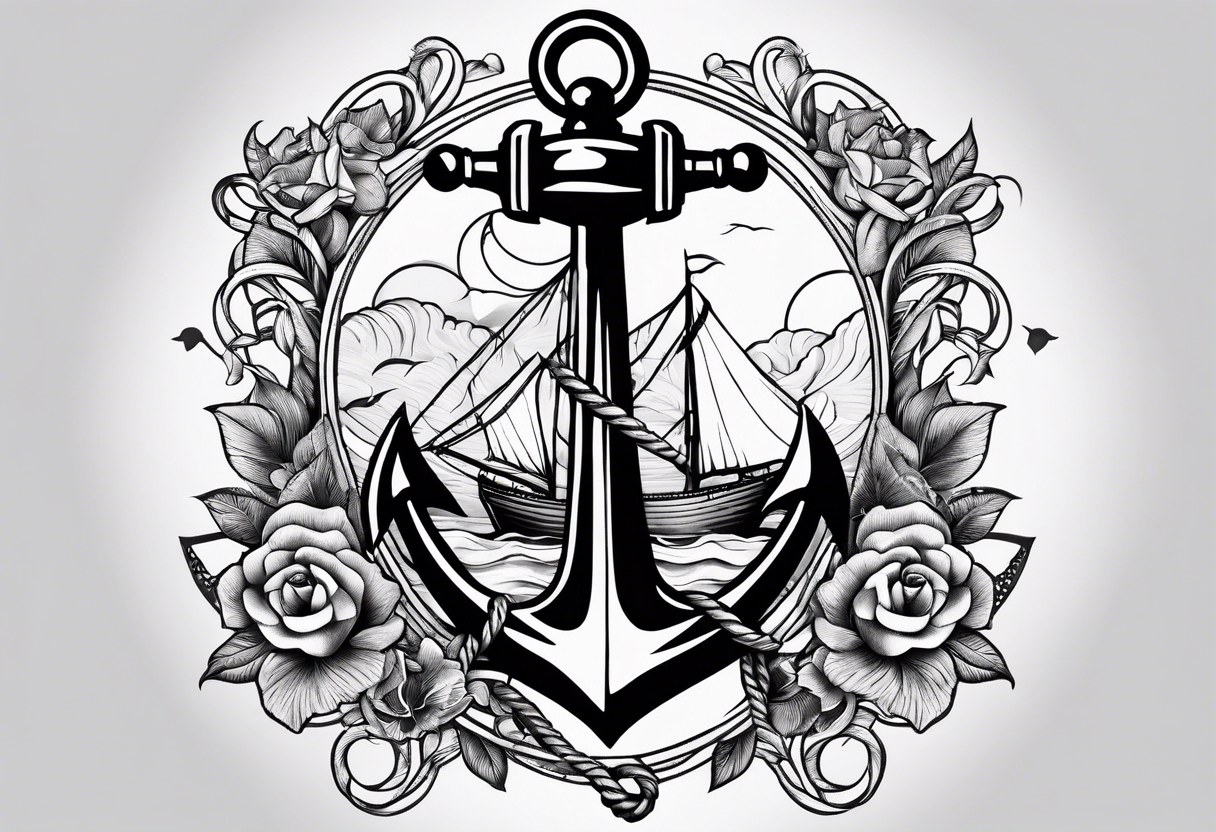 Sailor tattoo of 2 anchors crossed in the middle tattoo idea