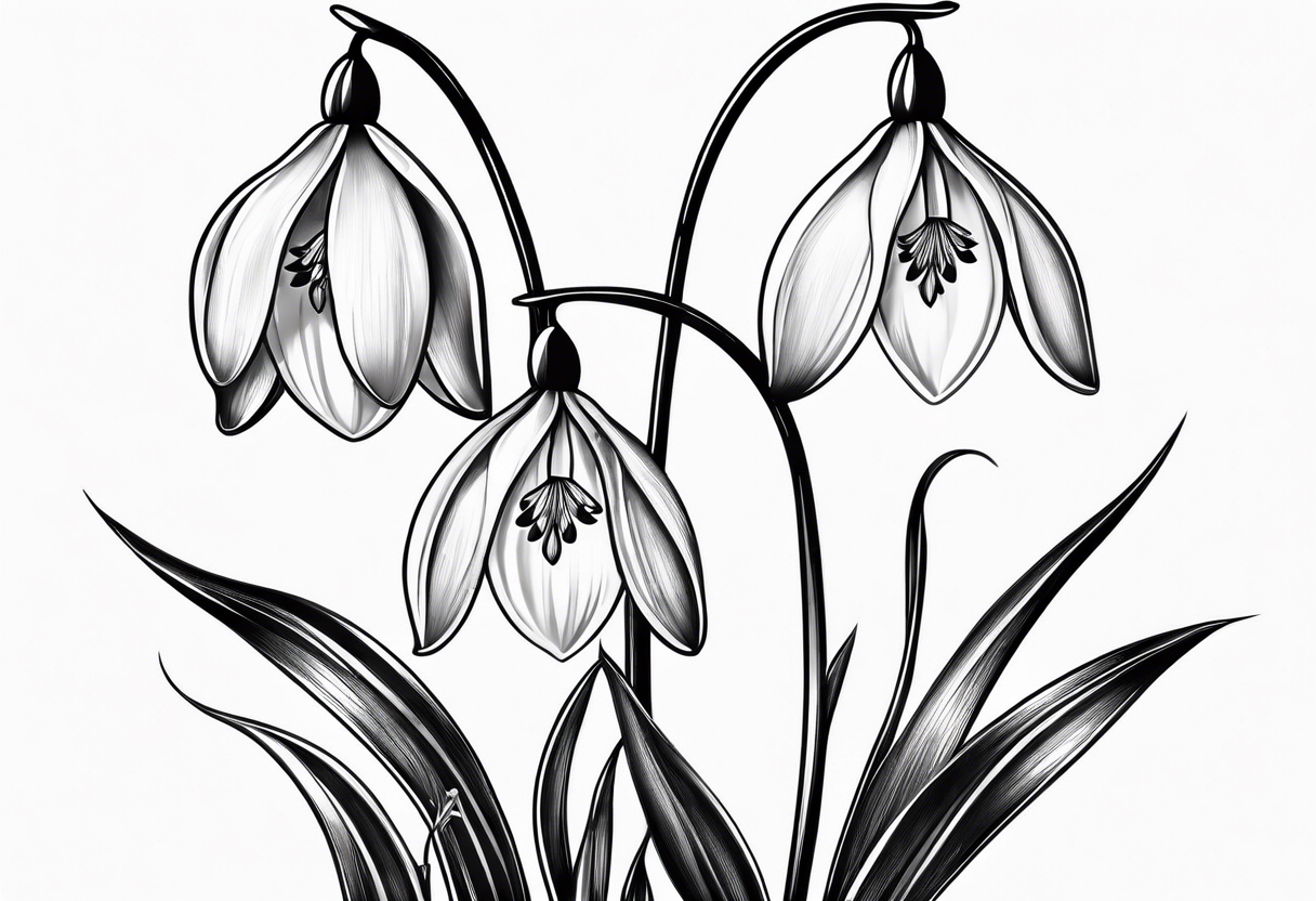 Snowdrop flower tattoo idea