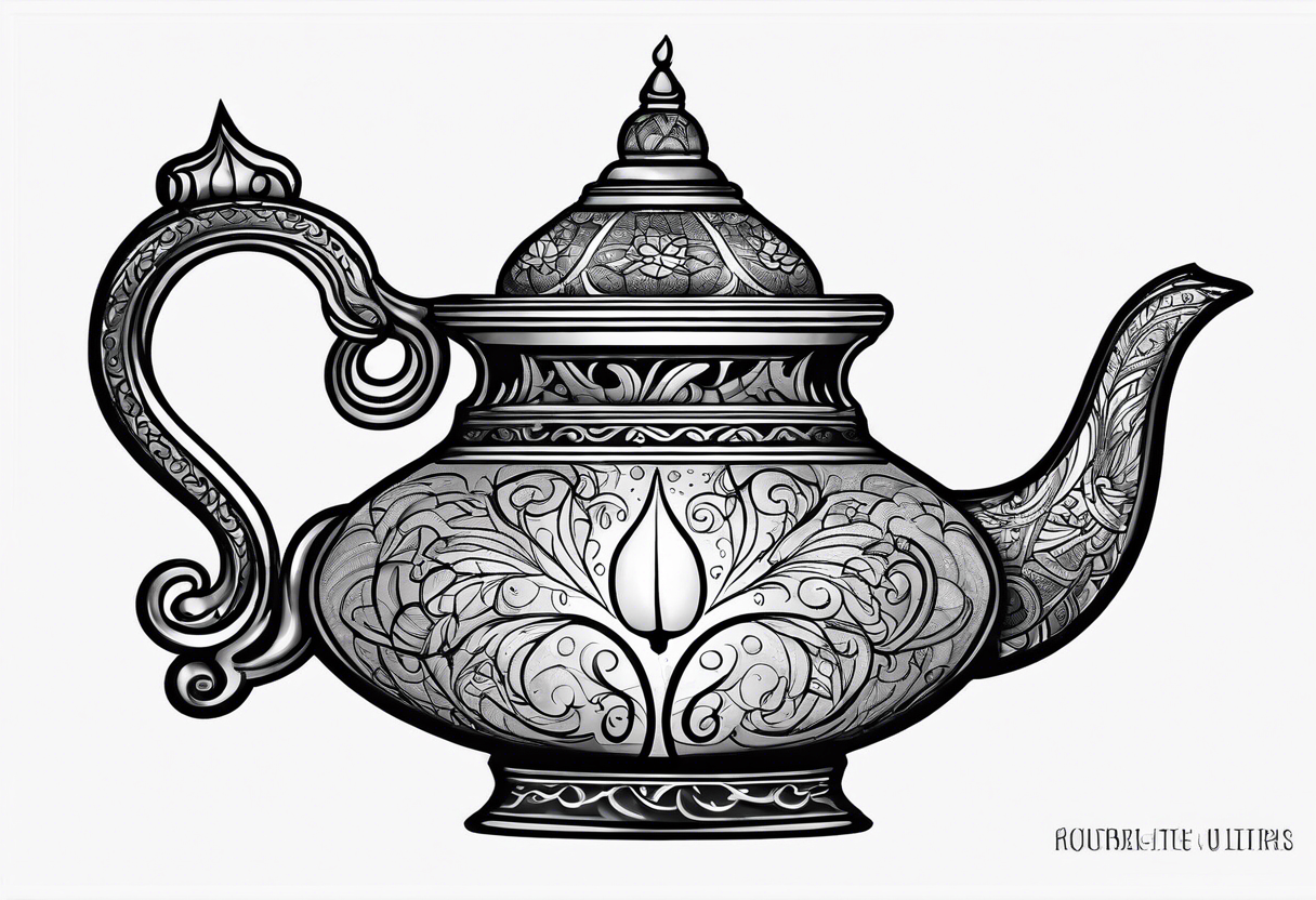 simple magic lamp tattoo idea