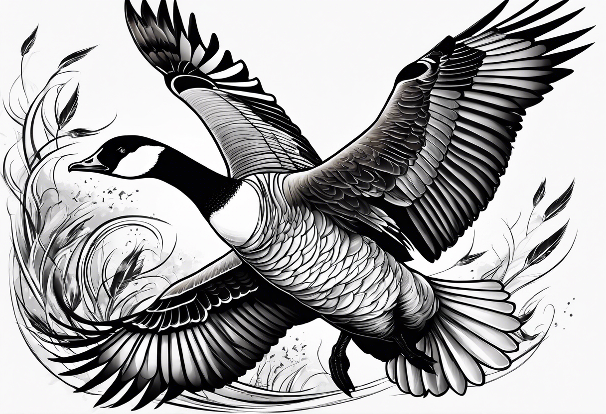 canadian goose fighting tattoo idea