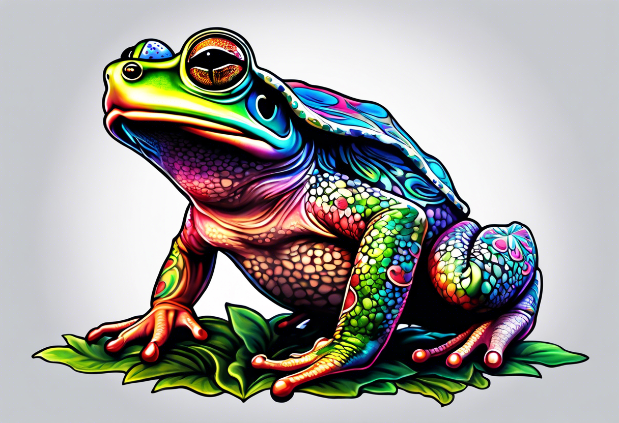 a psychedelic toad tattoo idea