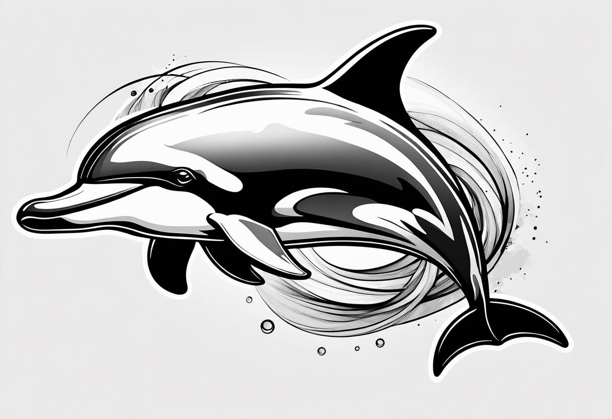 simple dolphin representing victory tattoo idea