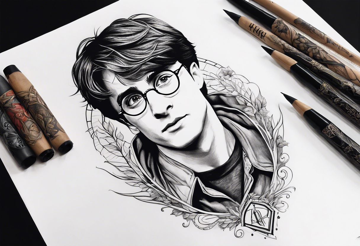 Harry Potter themed tattoo sleeve tattoo idea