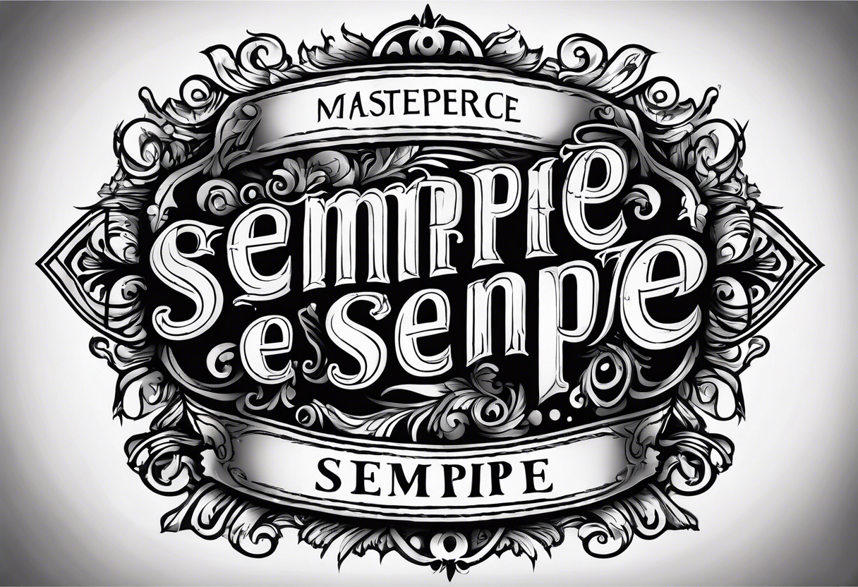 phrase "Sempre e per sempre" in  a classic font style justified. tattoo idea