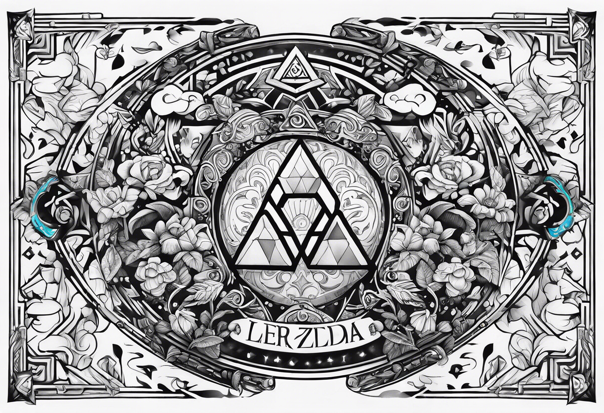 Legend Of Zelda arm sleeve tattoo idea