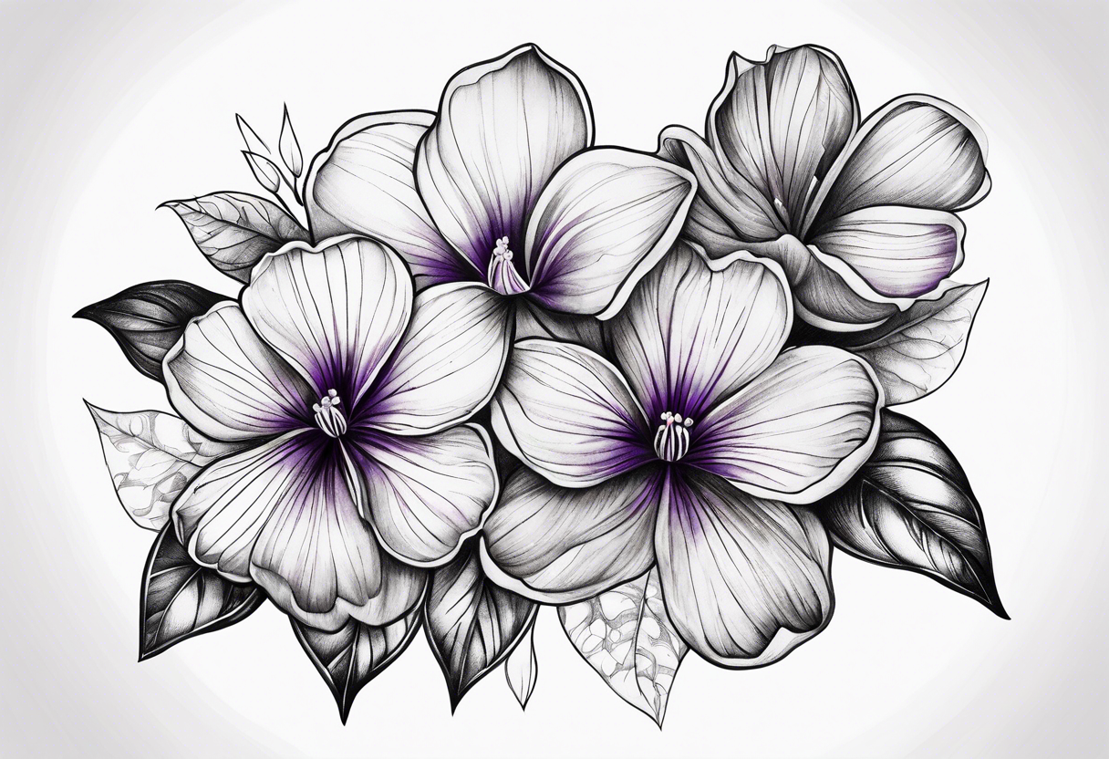 Violet flower tattoo idea