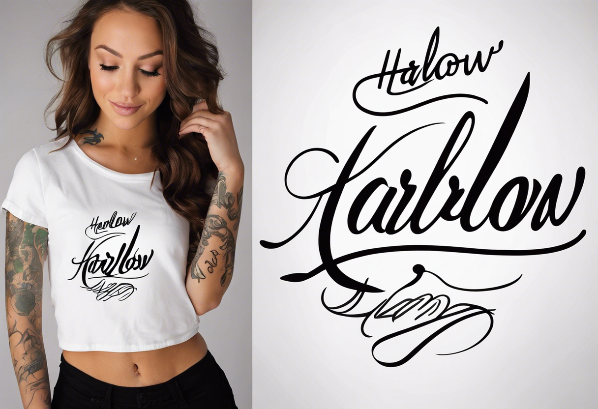 Harlow written in cursive tattoo idea