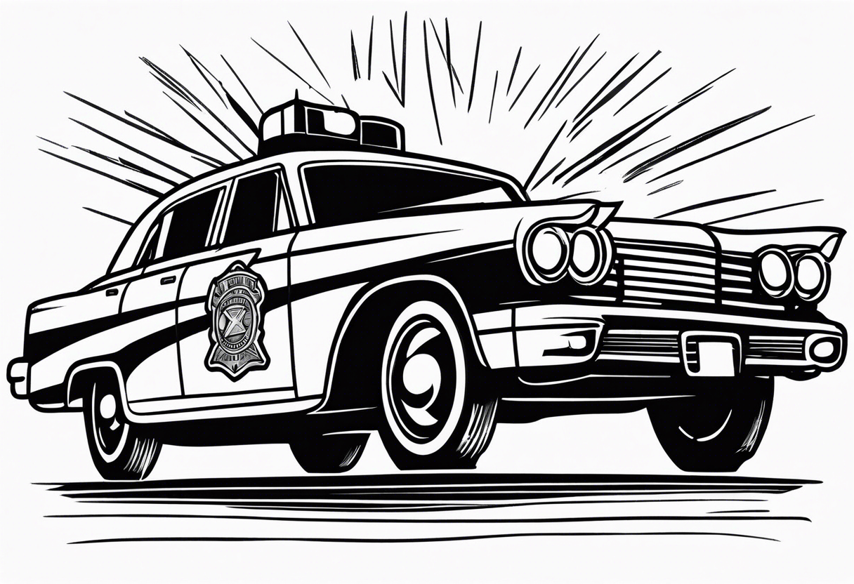 black fire police car tattoo idea