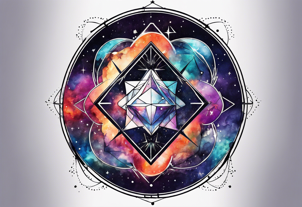 Secret geometry in the space galaxy tattoo idea