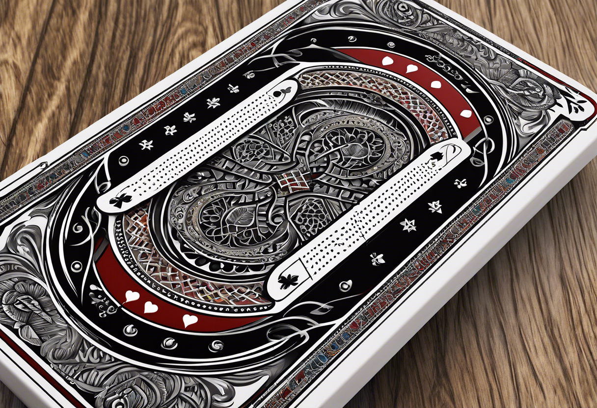 Cribbage board with 4 five cards and a jack tattoo idea