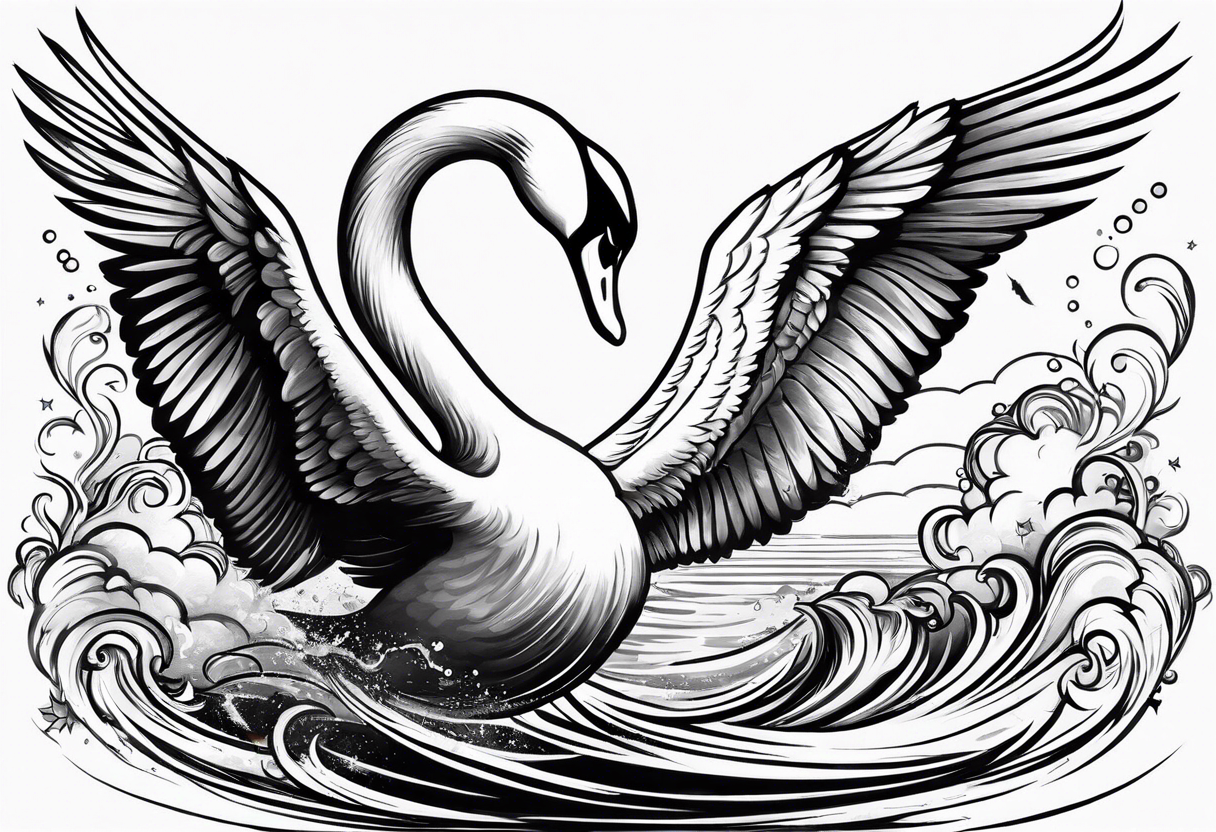 swan diving off a cigarette tattoo idea