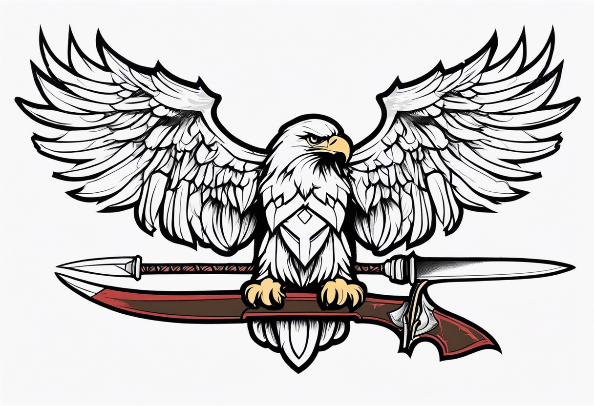 Eagle with blade tattoo idea