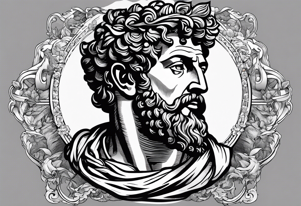 Marcus aurelius bust tattoo idea